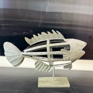 Silver Fish Decor Sculpture
